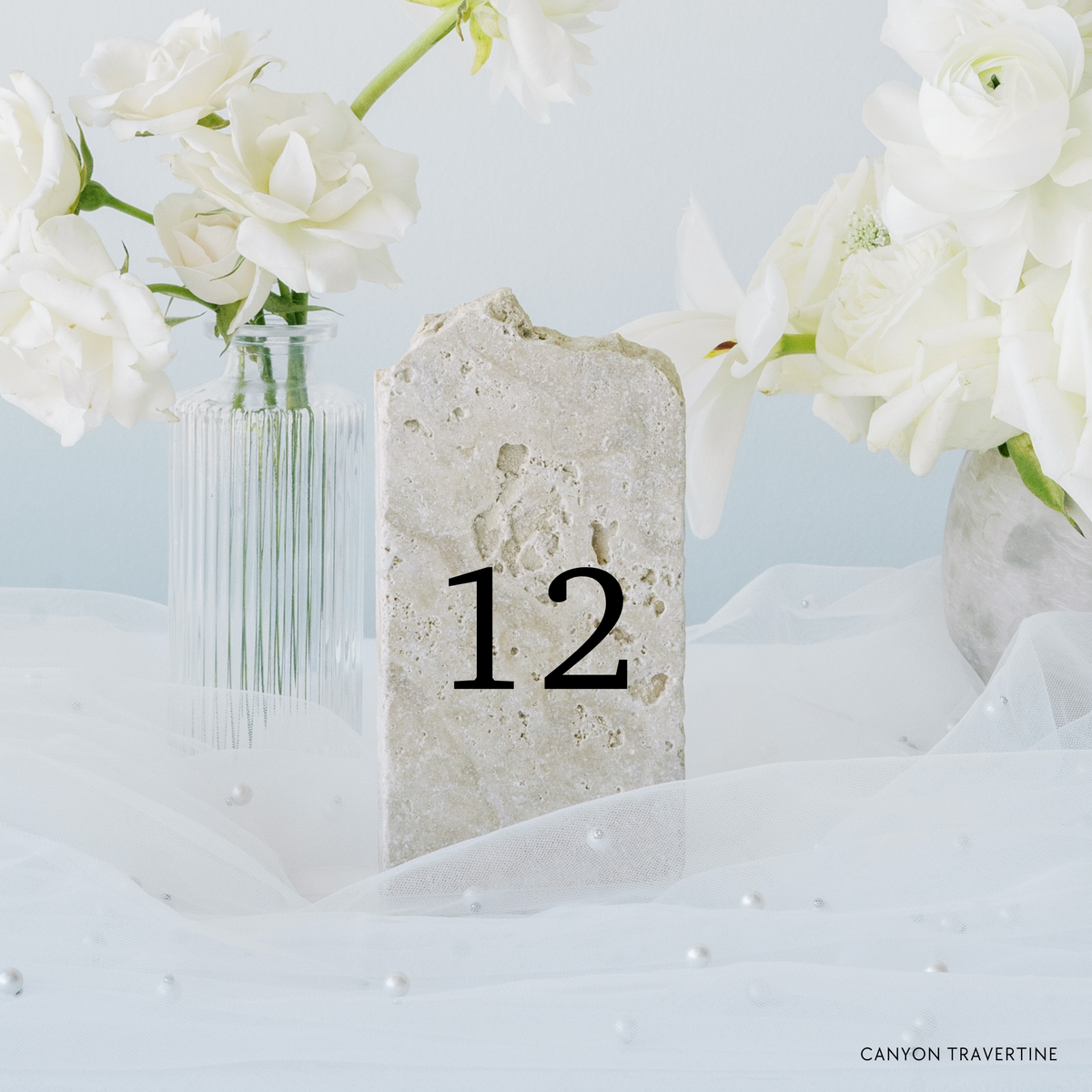 Wedding Canyon Travertine Stone Table Numbers