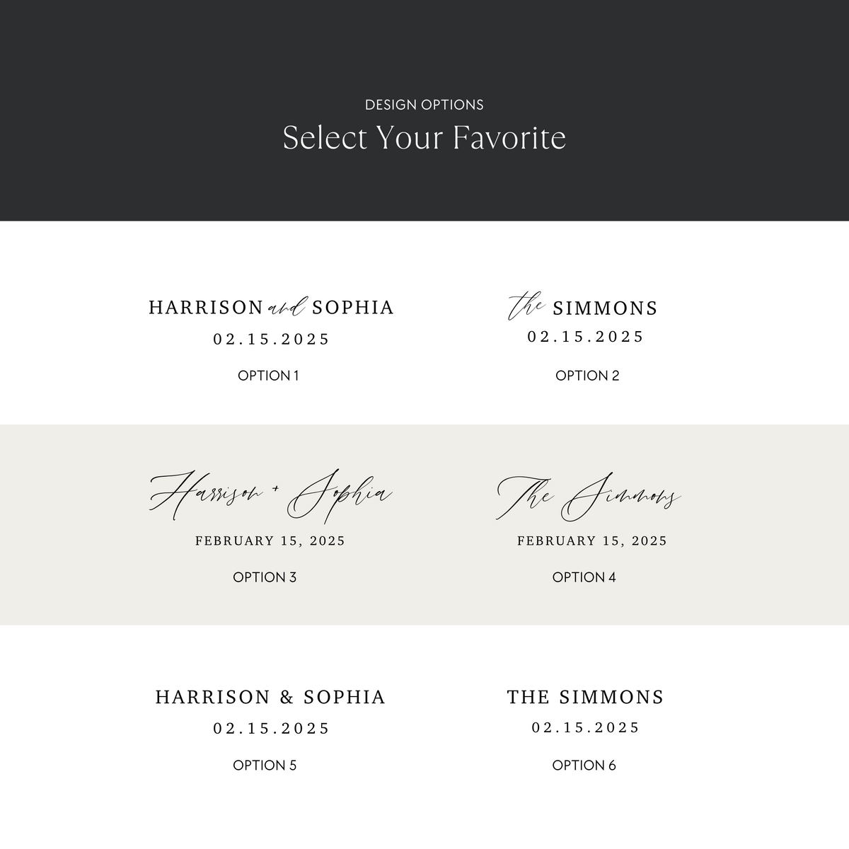 Photo Guestbook Sign Name Design Options