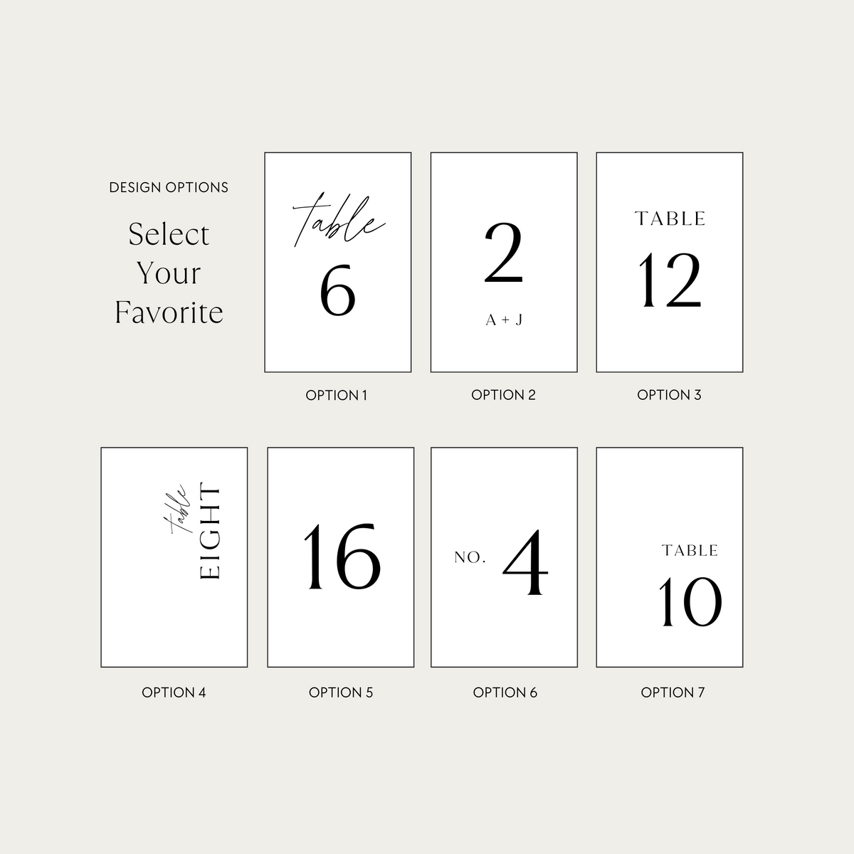 Haven | Stone Table Numbers