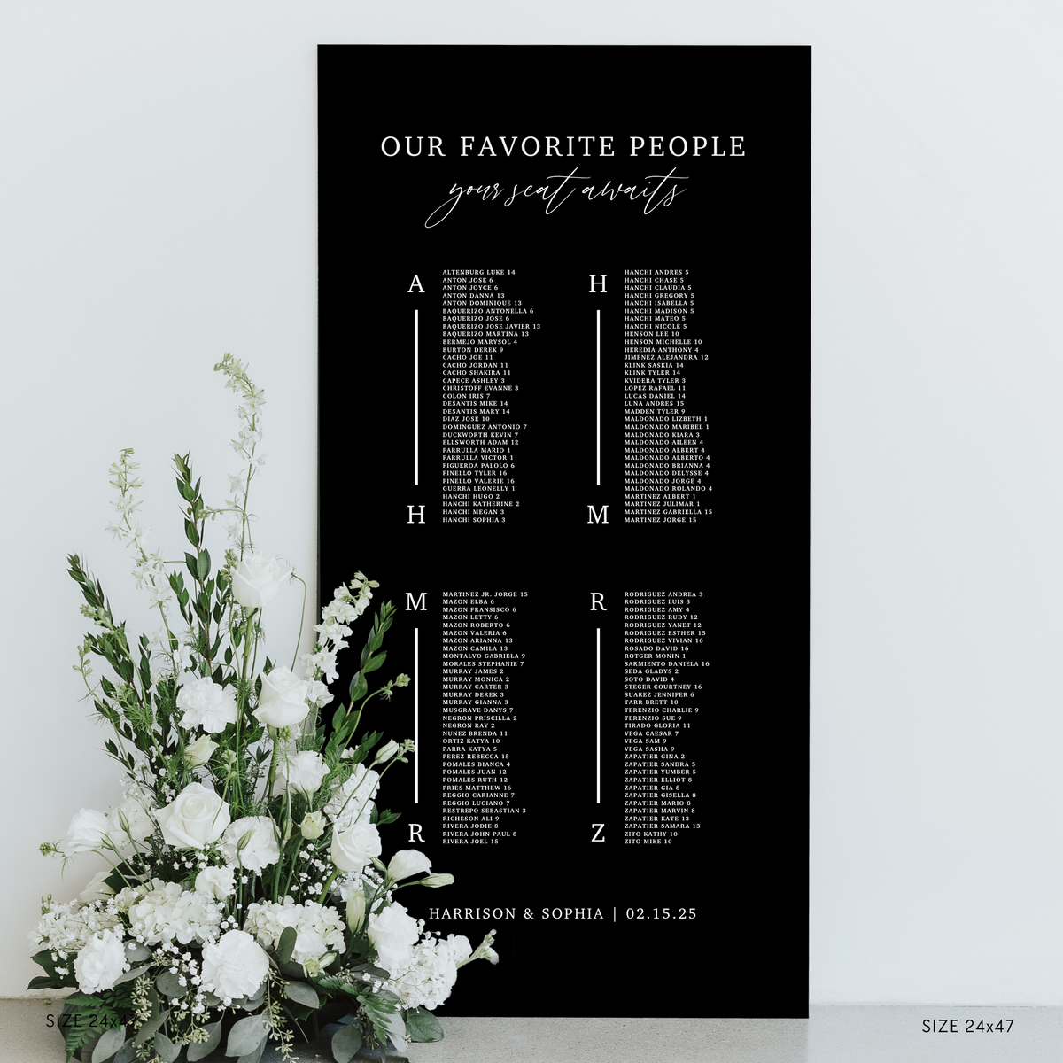 Large Seating Chart