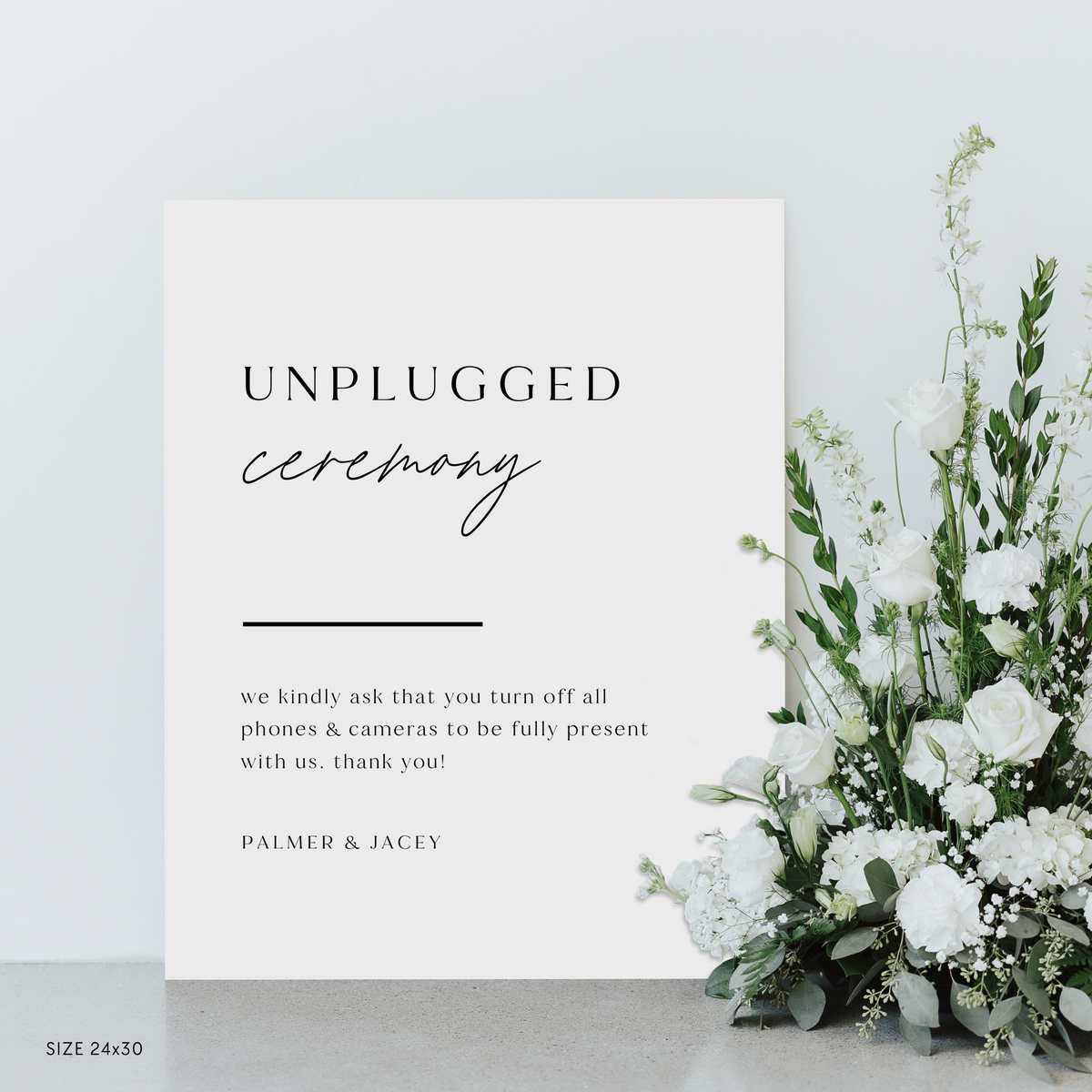 Unplugged Ceremony Sign