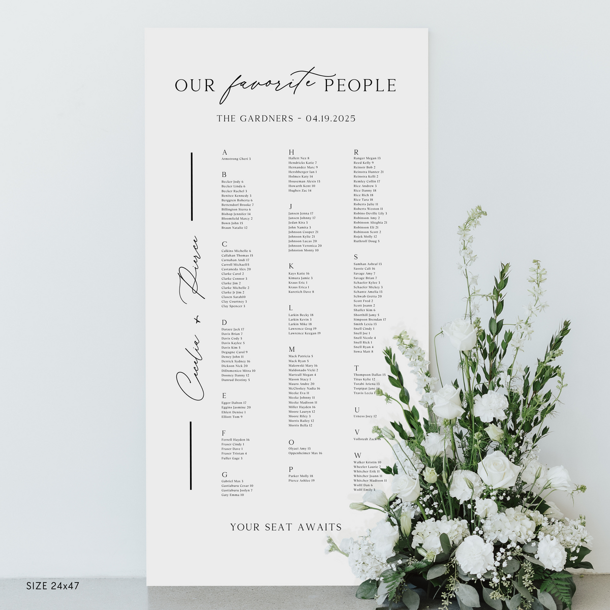 Large Seating Chart