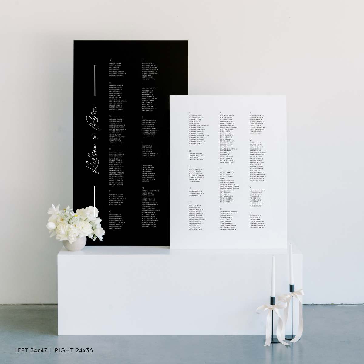 Double Seating Chart Signs In Box Stand