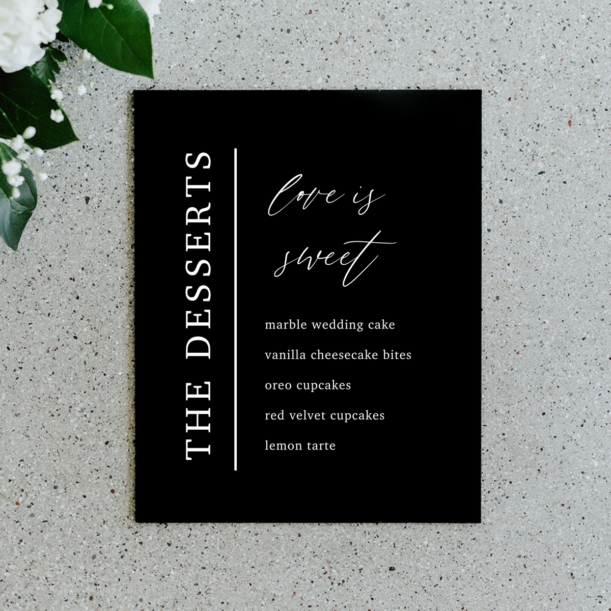 Dessert Menu