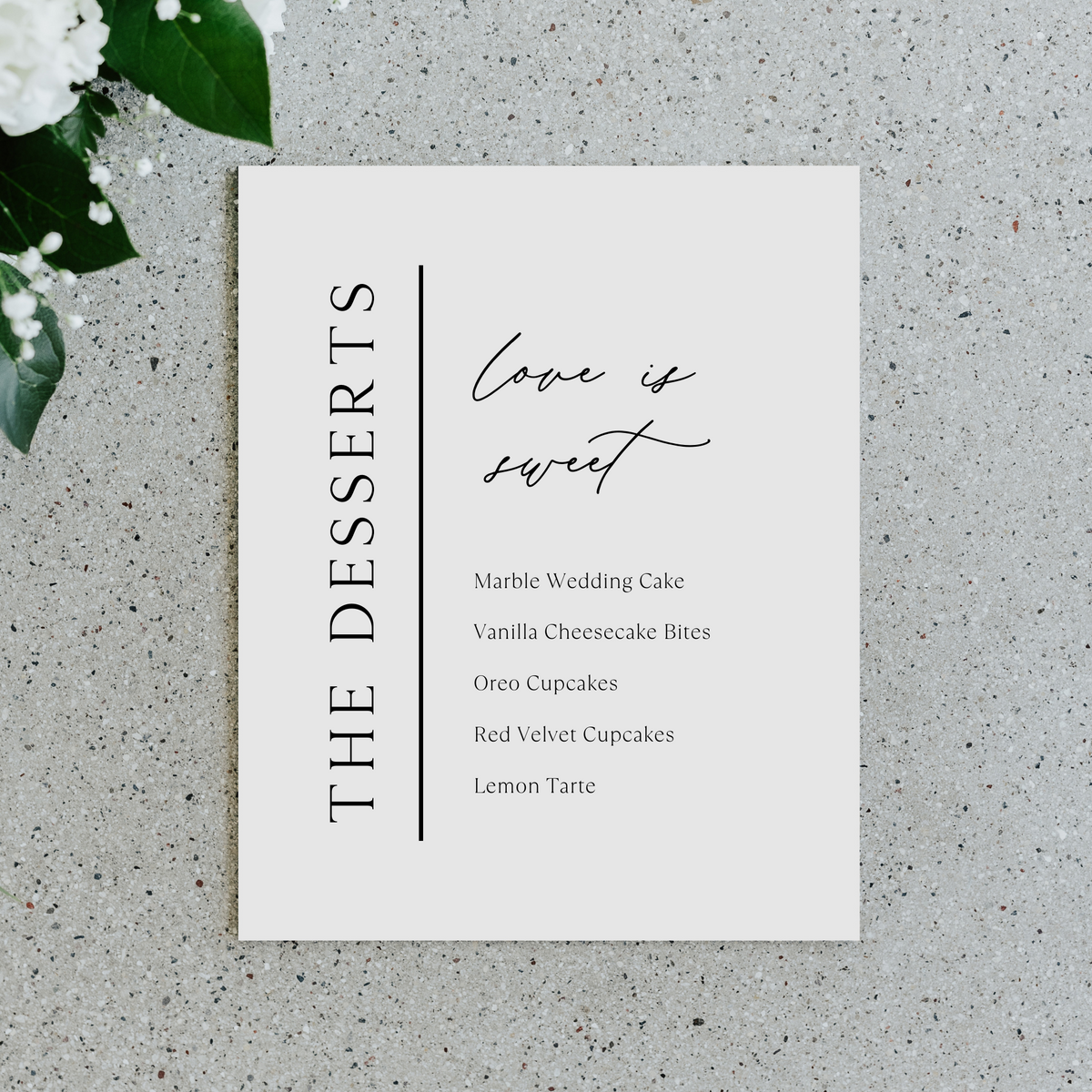 Dessert Menu Sign