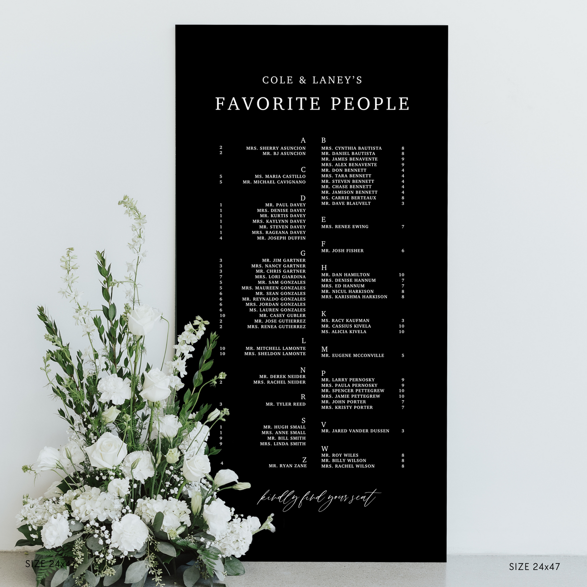 Large Seating Chart