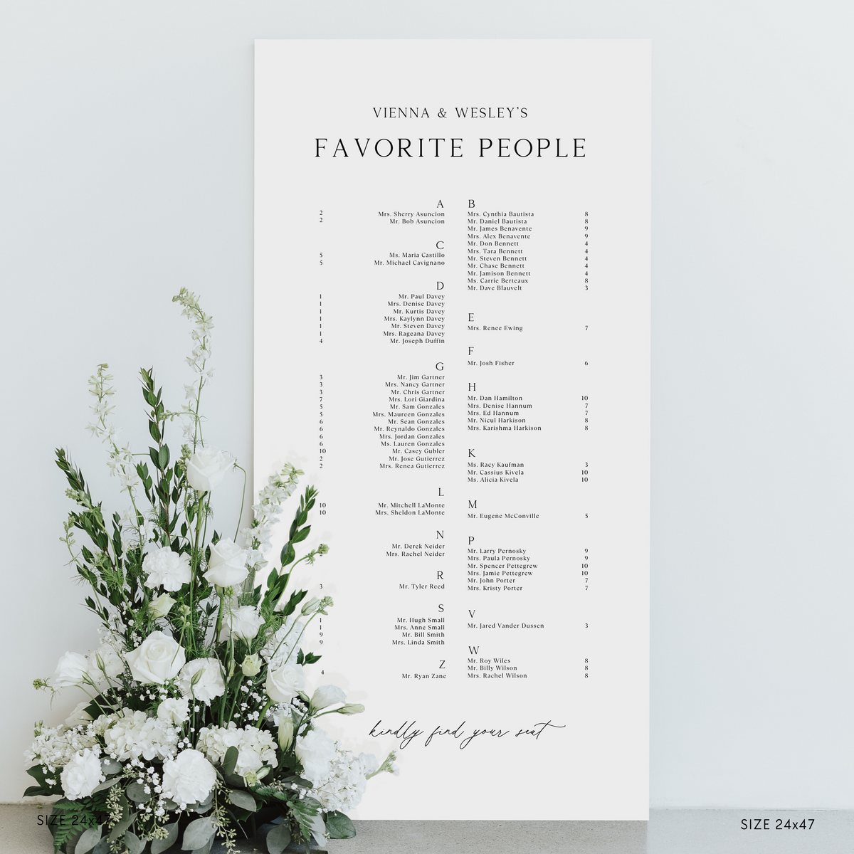 Large Seating Chart