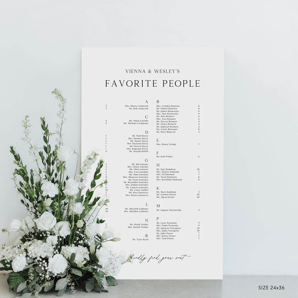 Large Seating Chart