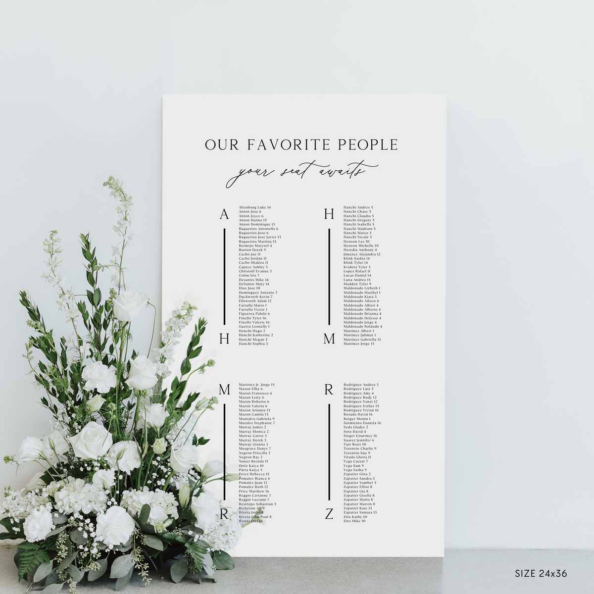 Large Seating Chart