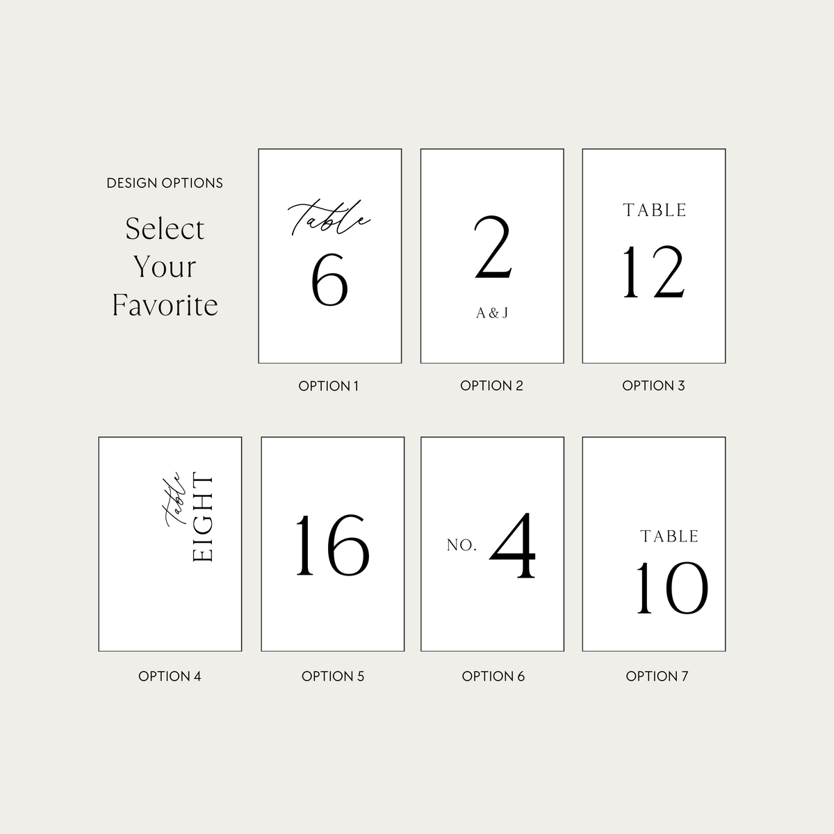 Estelle | Stone Table Numbers