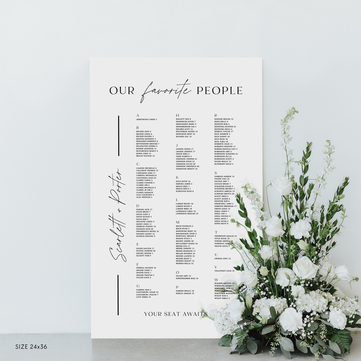 Large Seating Chart