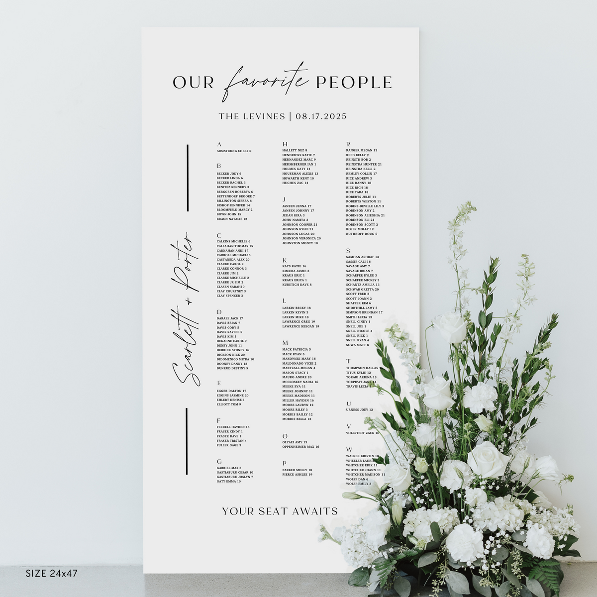 Large Seating Chart