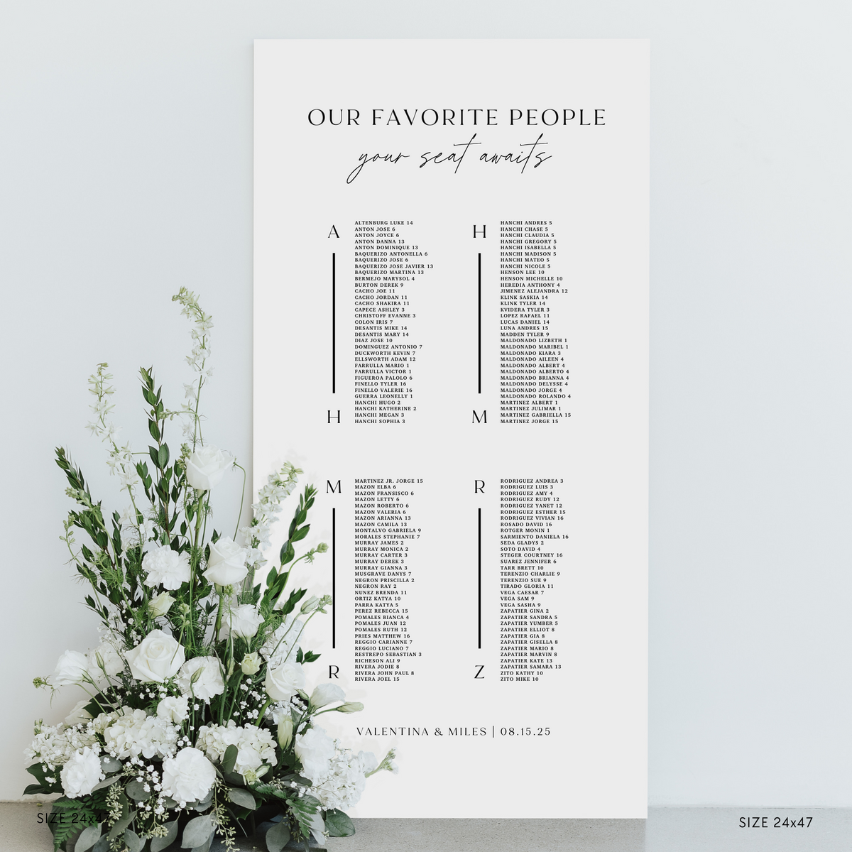 Large Seating Chart