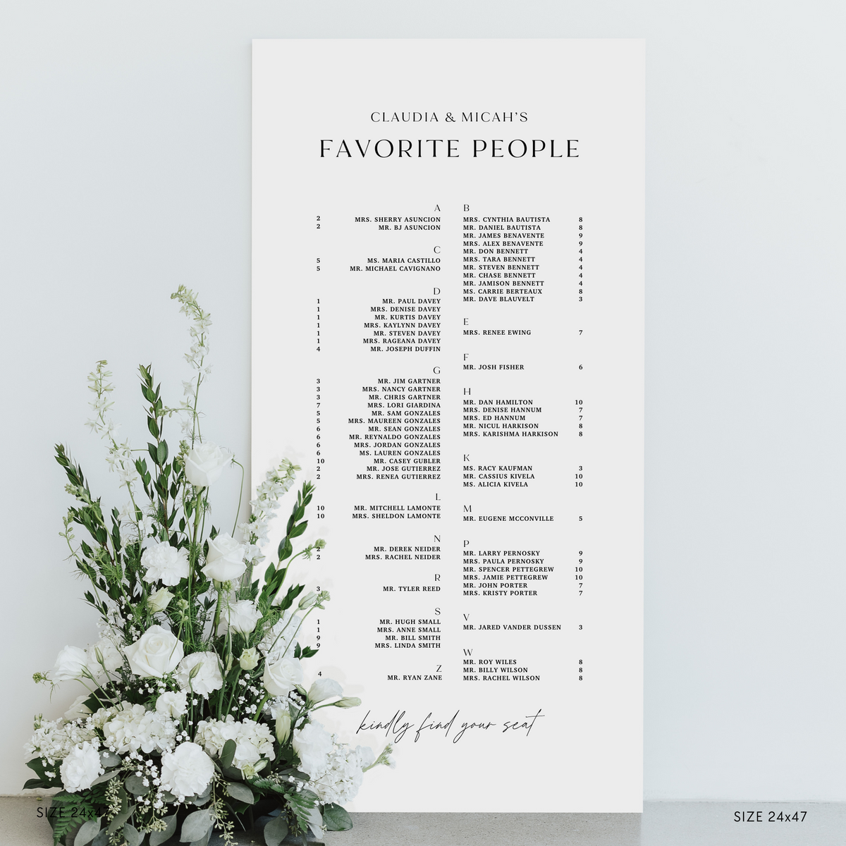 Large Seating Chart