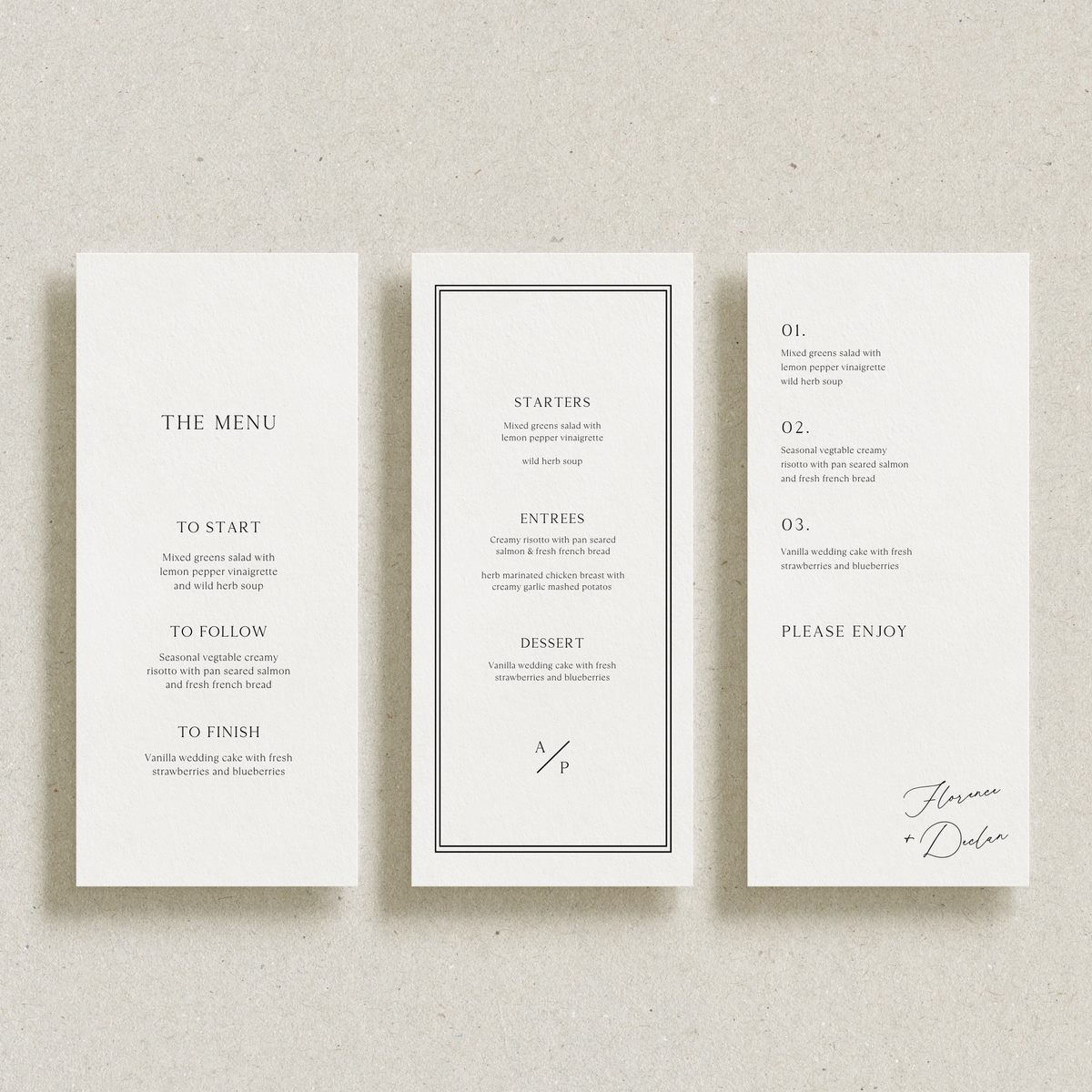 Wedding Menu Card Templates