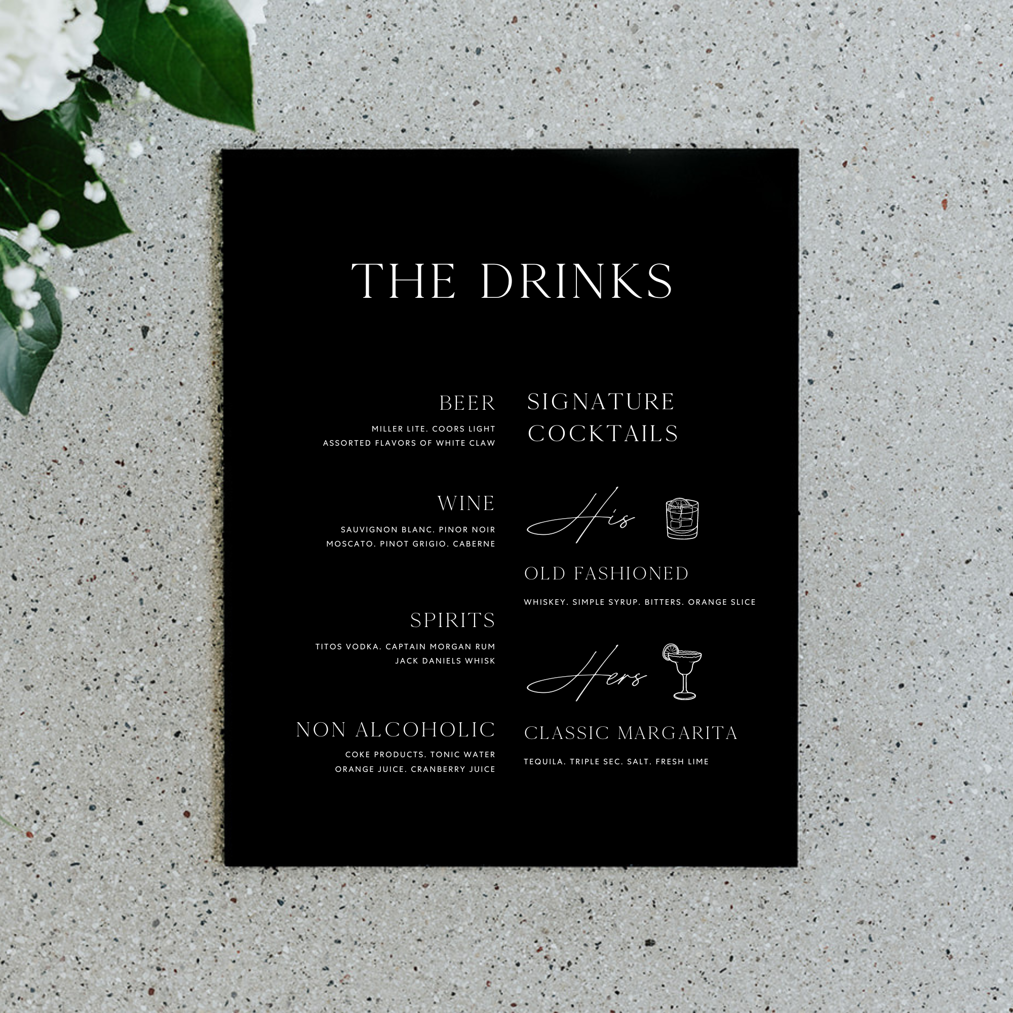 Signature Drinks & Menu Combo