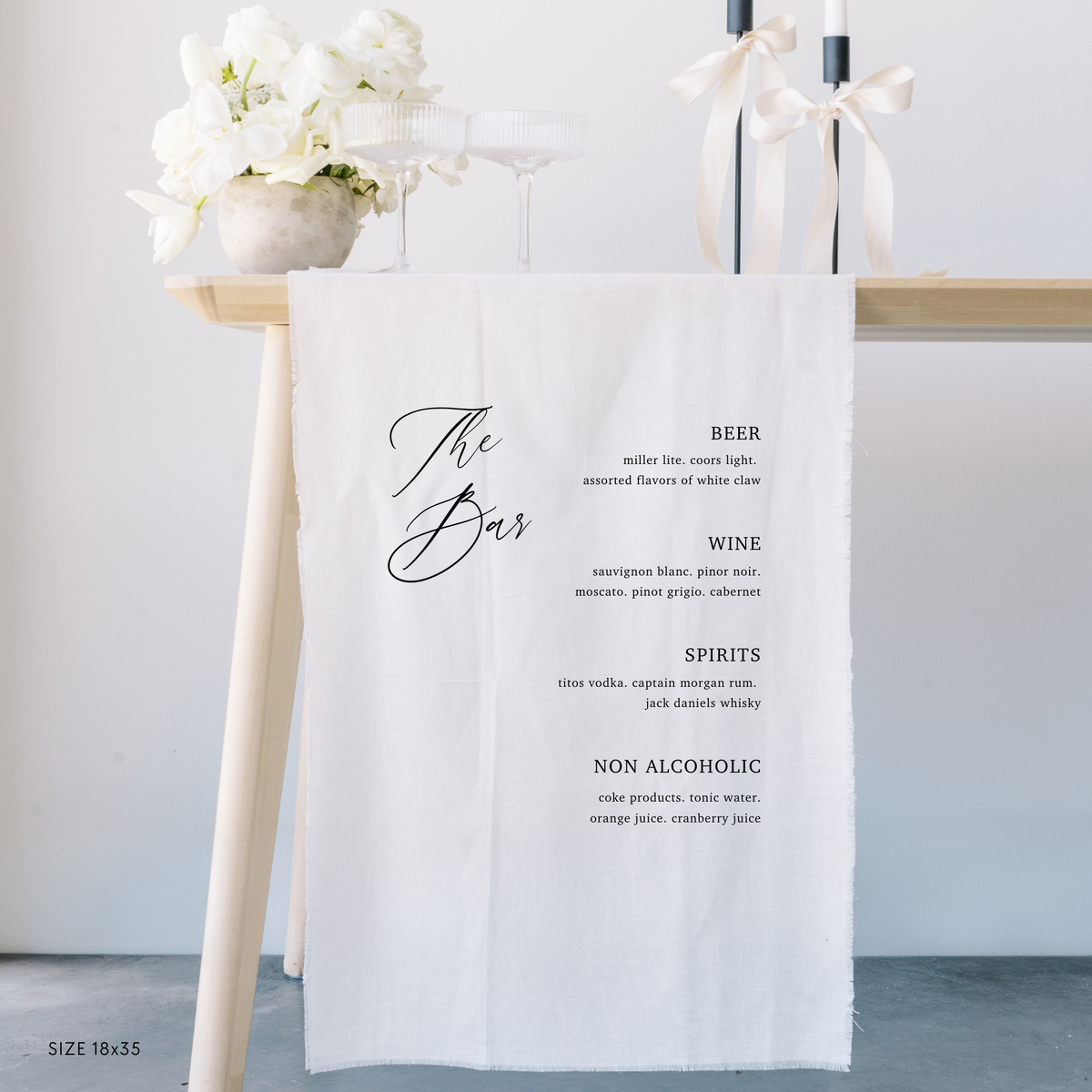 Drink Menu Linen Sign