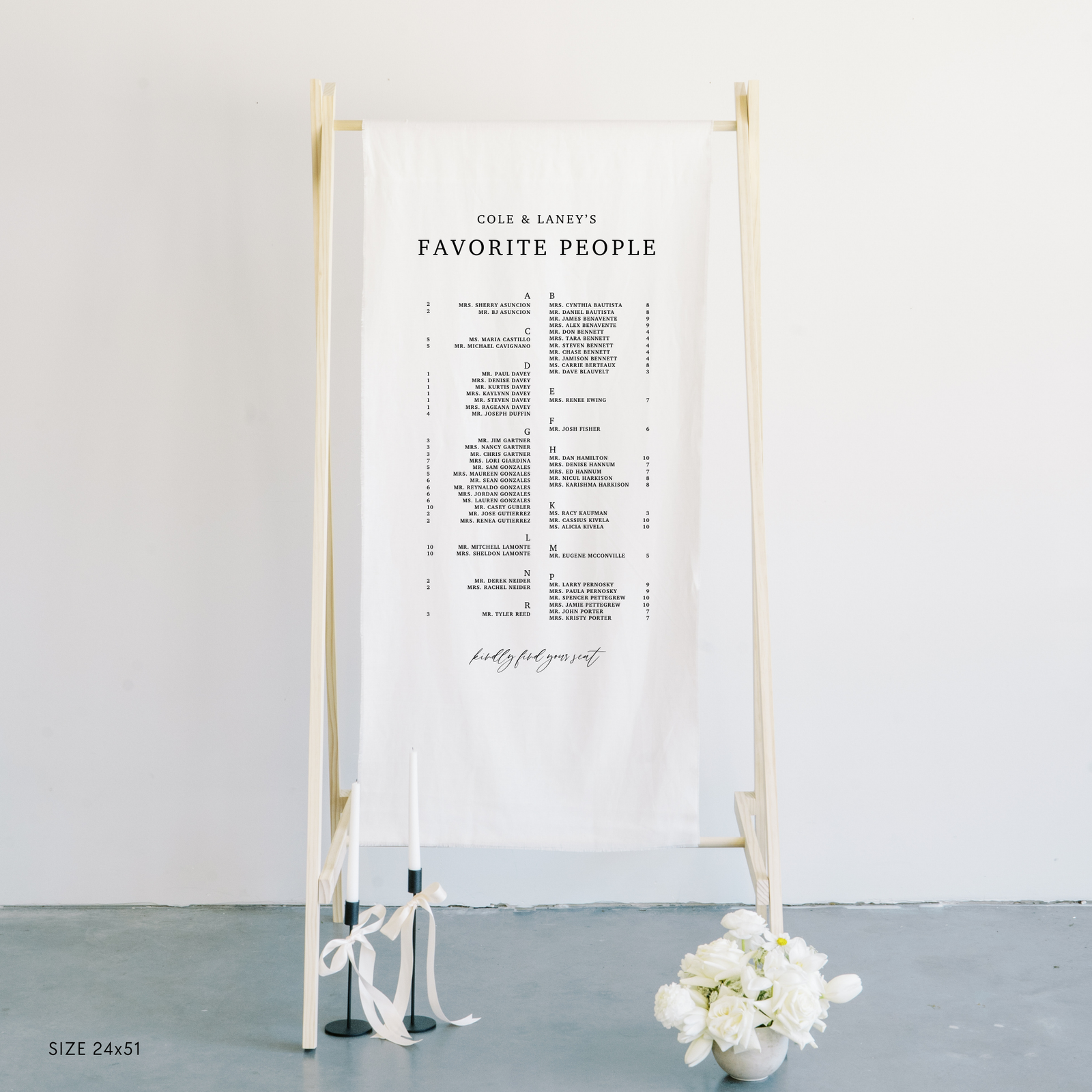 Large Linen Seating Chart