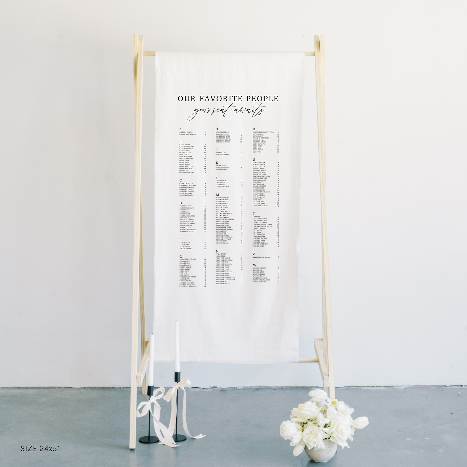 Large Linen Seating Chart