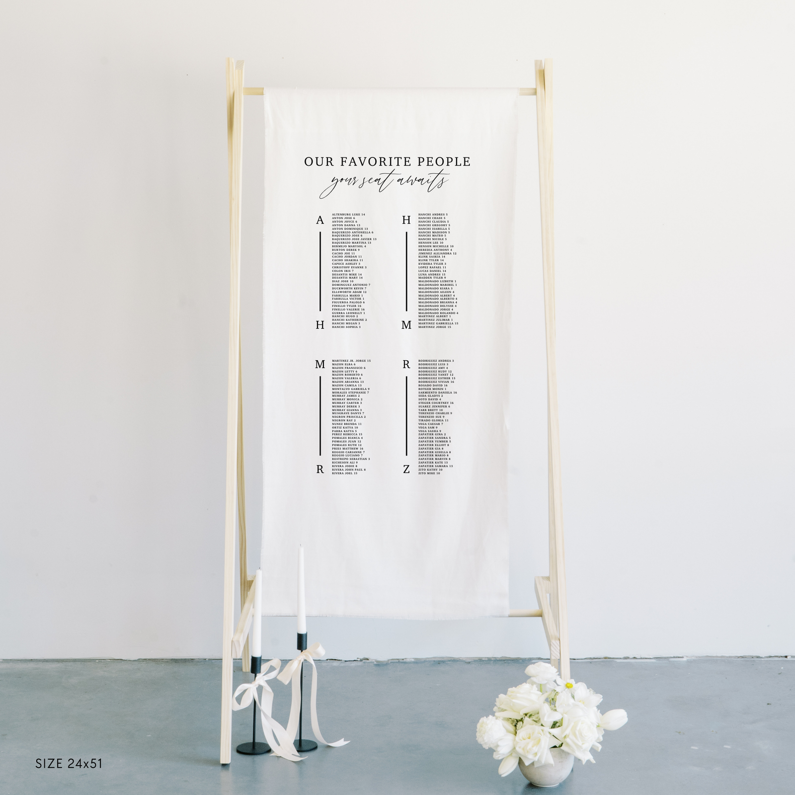 Large Linen Seating Chart