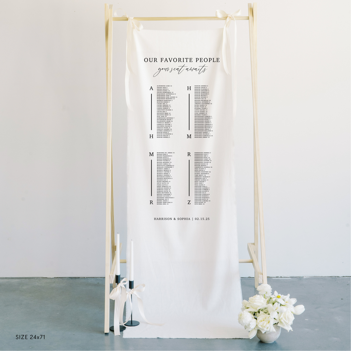 Large Linen Seating Chart