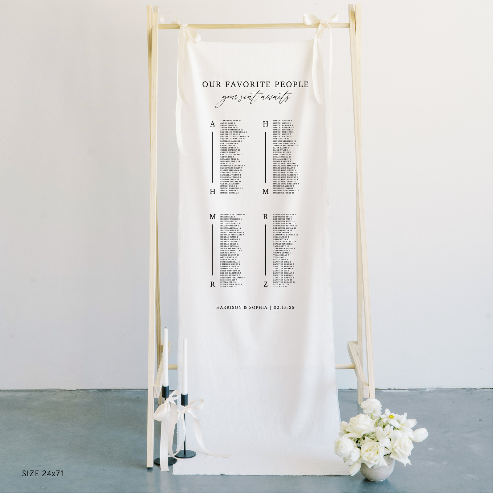 Large Linen Seating Chart