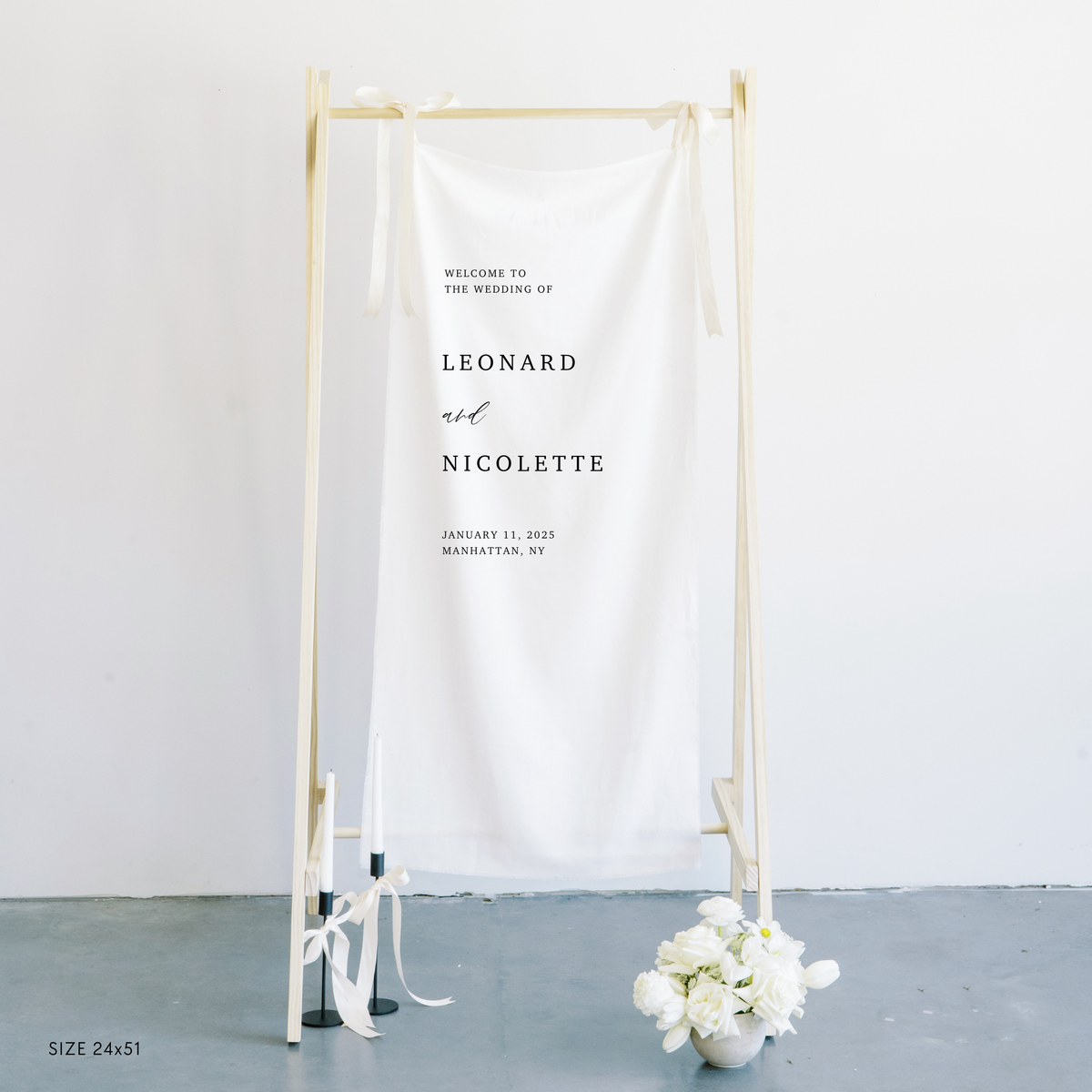 Wedding Welcome Linen Sign