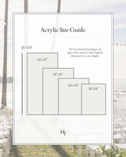 Acrylic Wedding Sign Size Guide for Welcome Signs