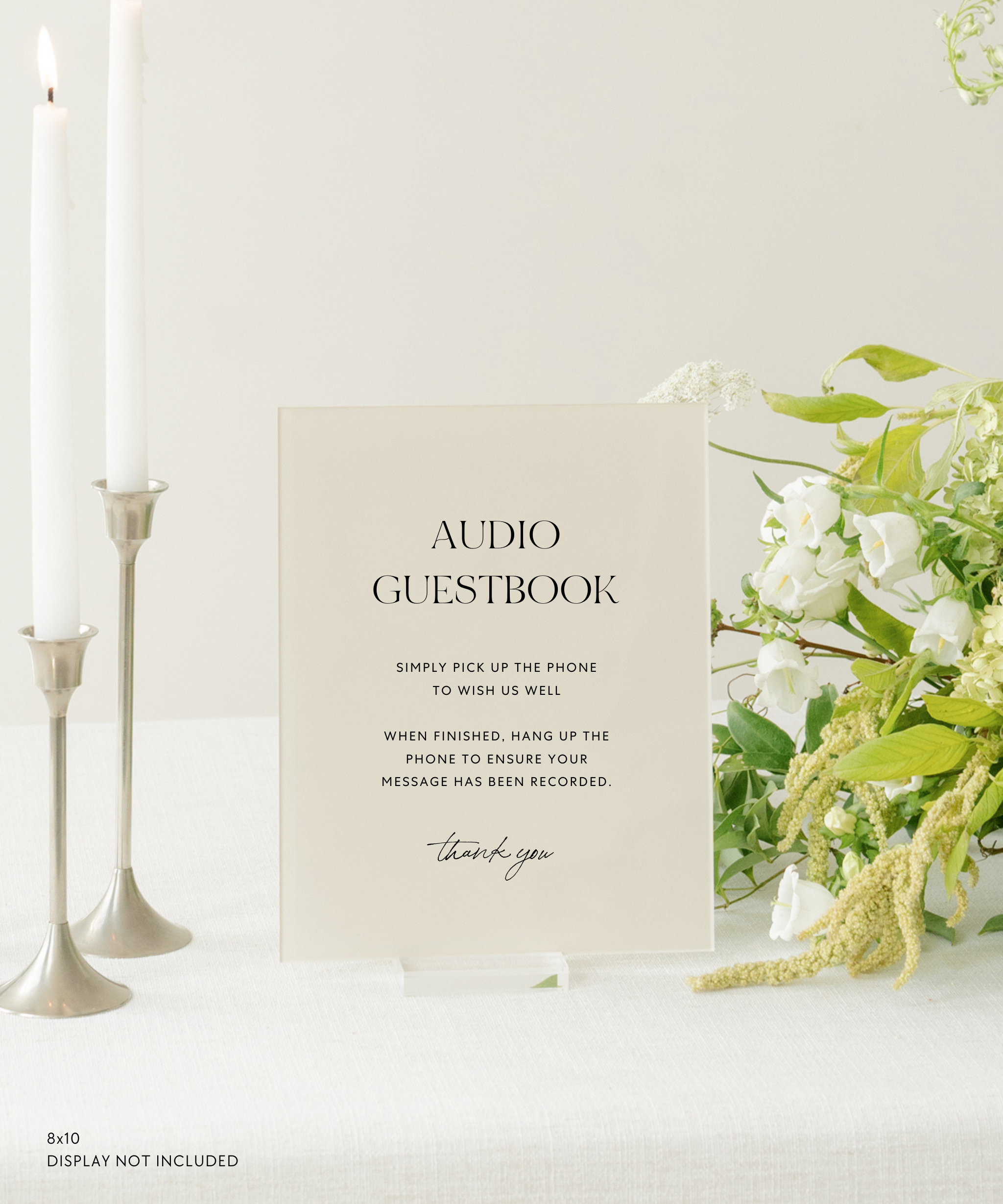 Acrylic Audio Guestbook Wedding Sign In Capri