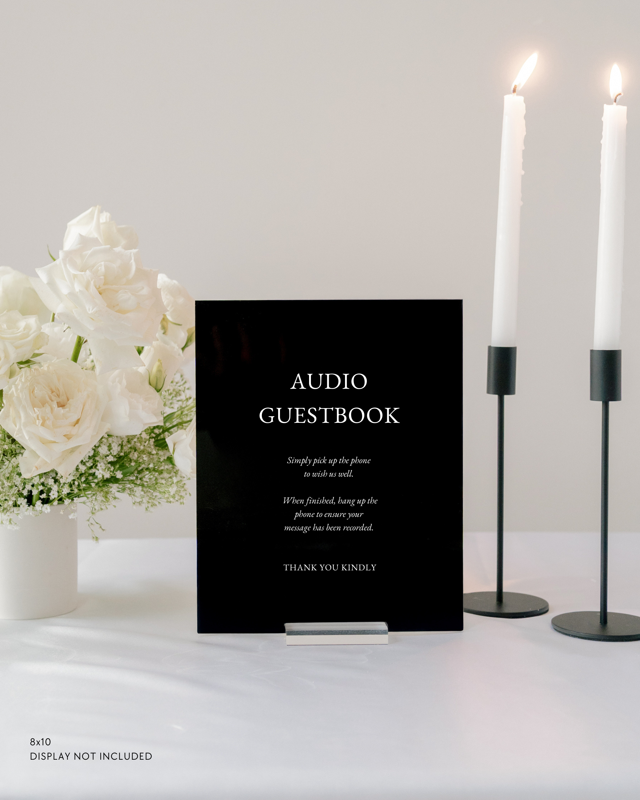 Acrylic Audio Guestbook Wedding Sign In Claire