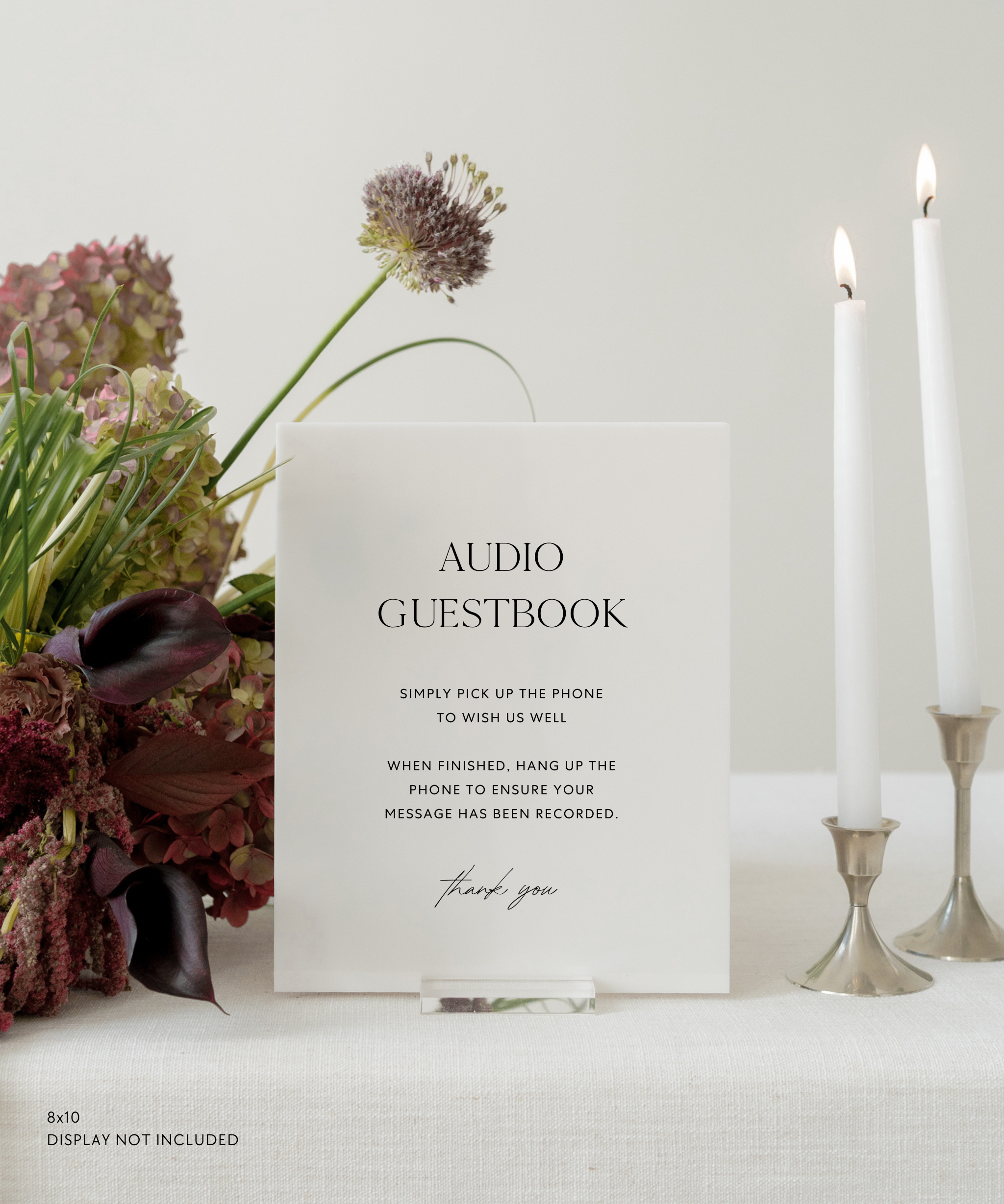 Acrylic Audio Guestbook Wedding Sign In Quinn