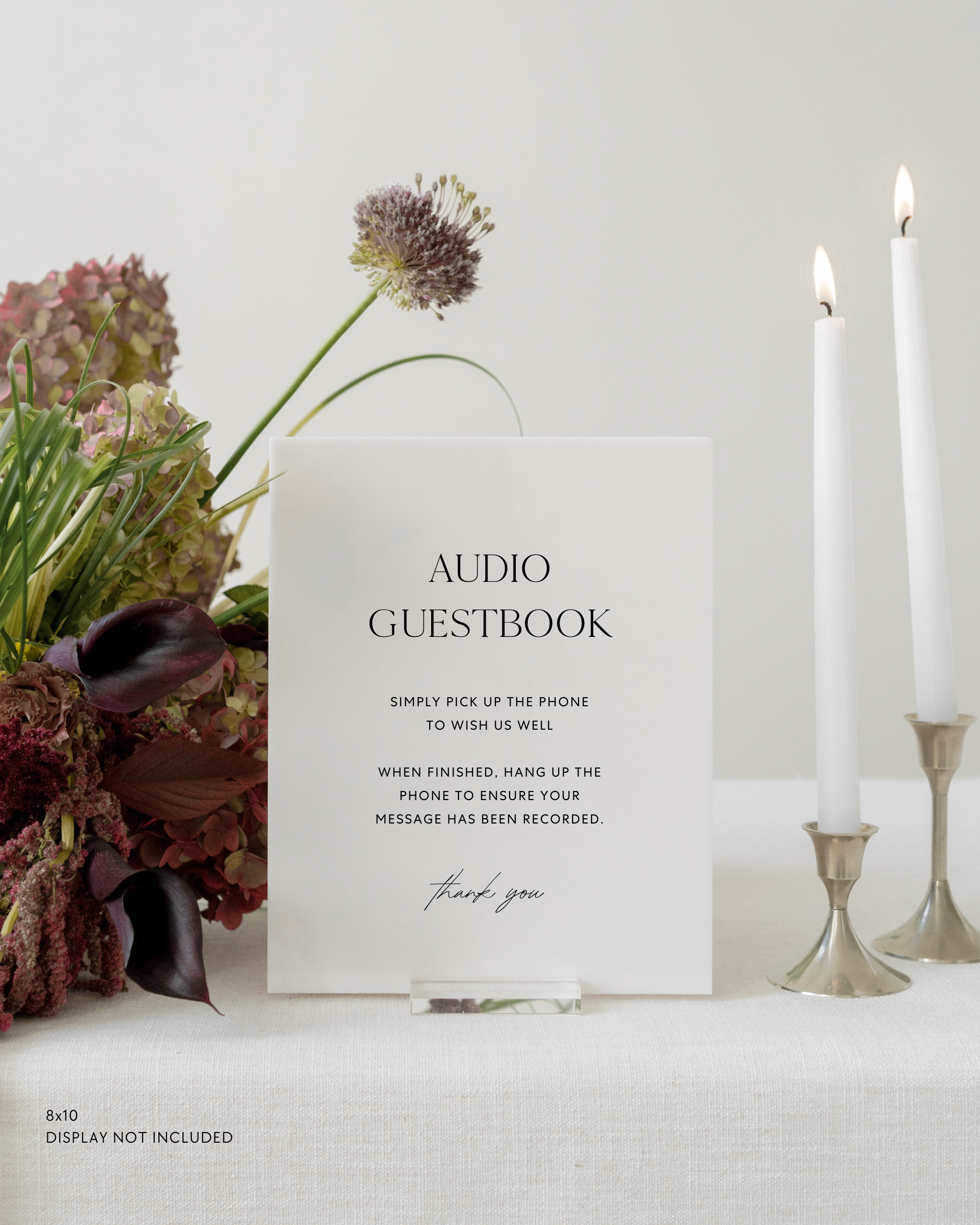 Acrylic Audio Guestbook Wedding Sign In Quinn