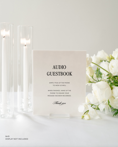 Acrylic Audio Guestbook Wedding Sign In Haven