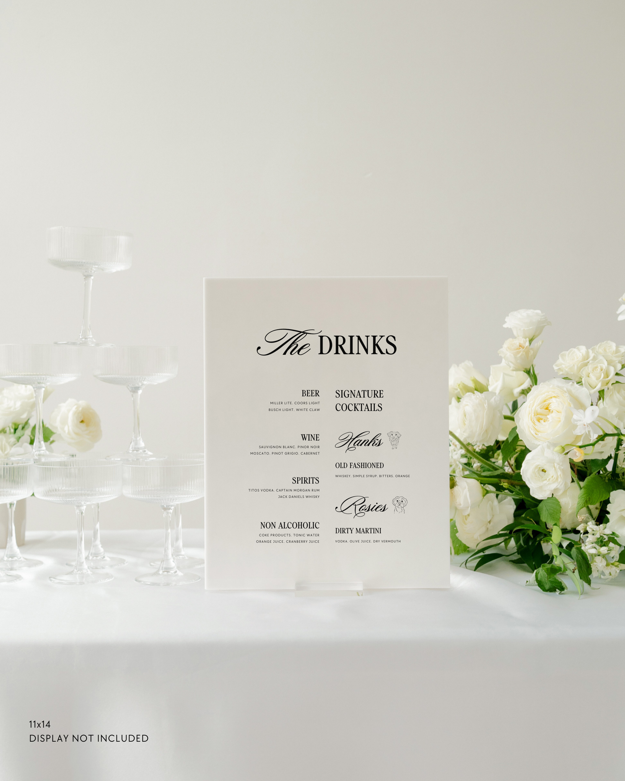 Acrylic Bar Menu Wedding Drink Sign In Haven