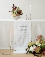 Linen Bar Menu Wedding Drink Sign In Quinn