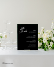 Acrylic Bar Menu Wedding Drink Sign In Haven