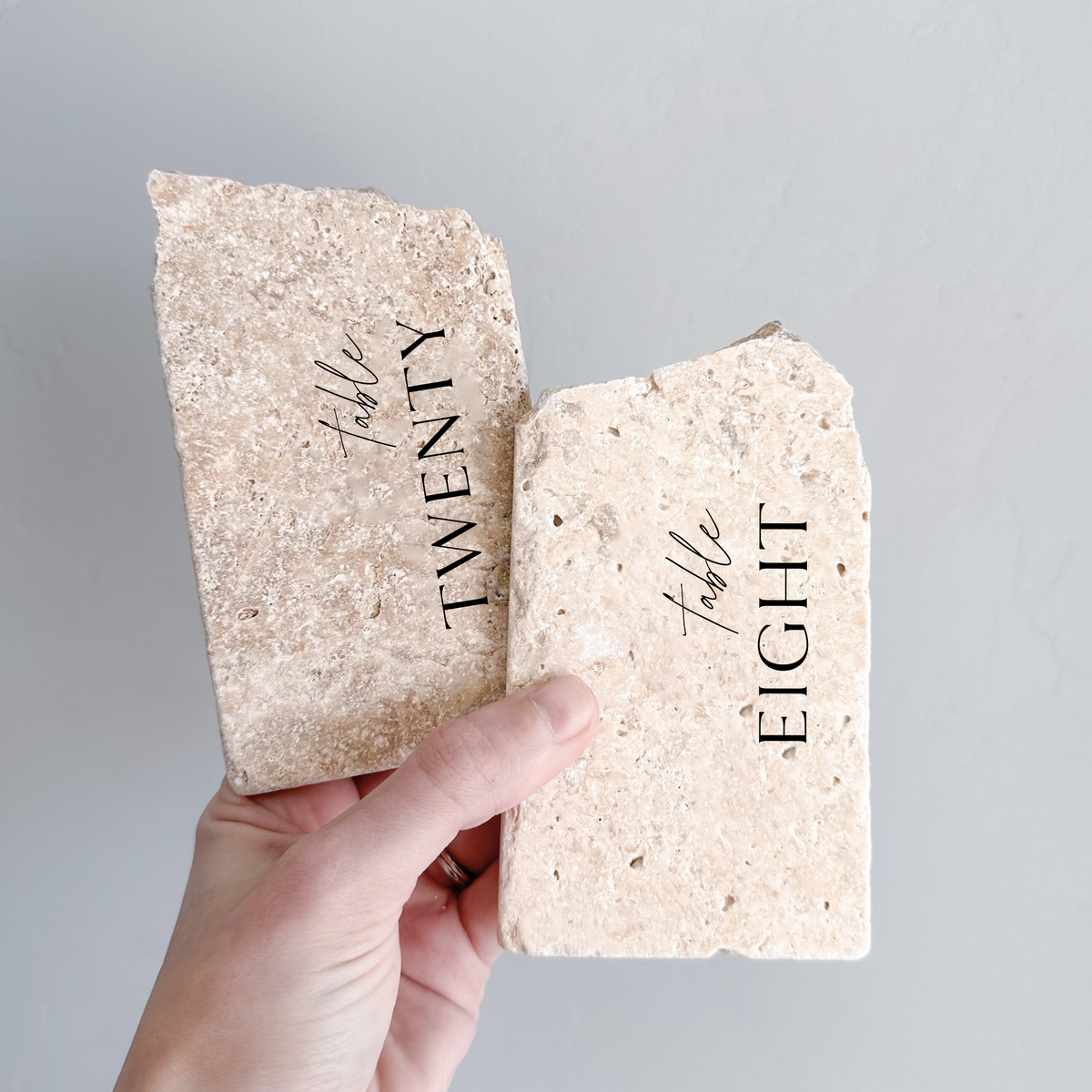 Wedding Stone Canyon Travertine Table Numbers