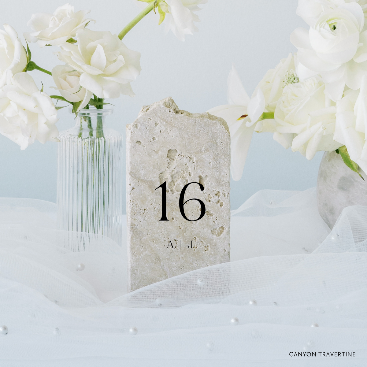 Wedding Canyon Travertine Stone Table Numbers