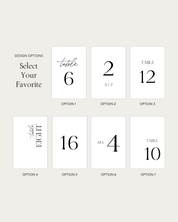 Table Numbers Design Options