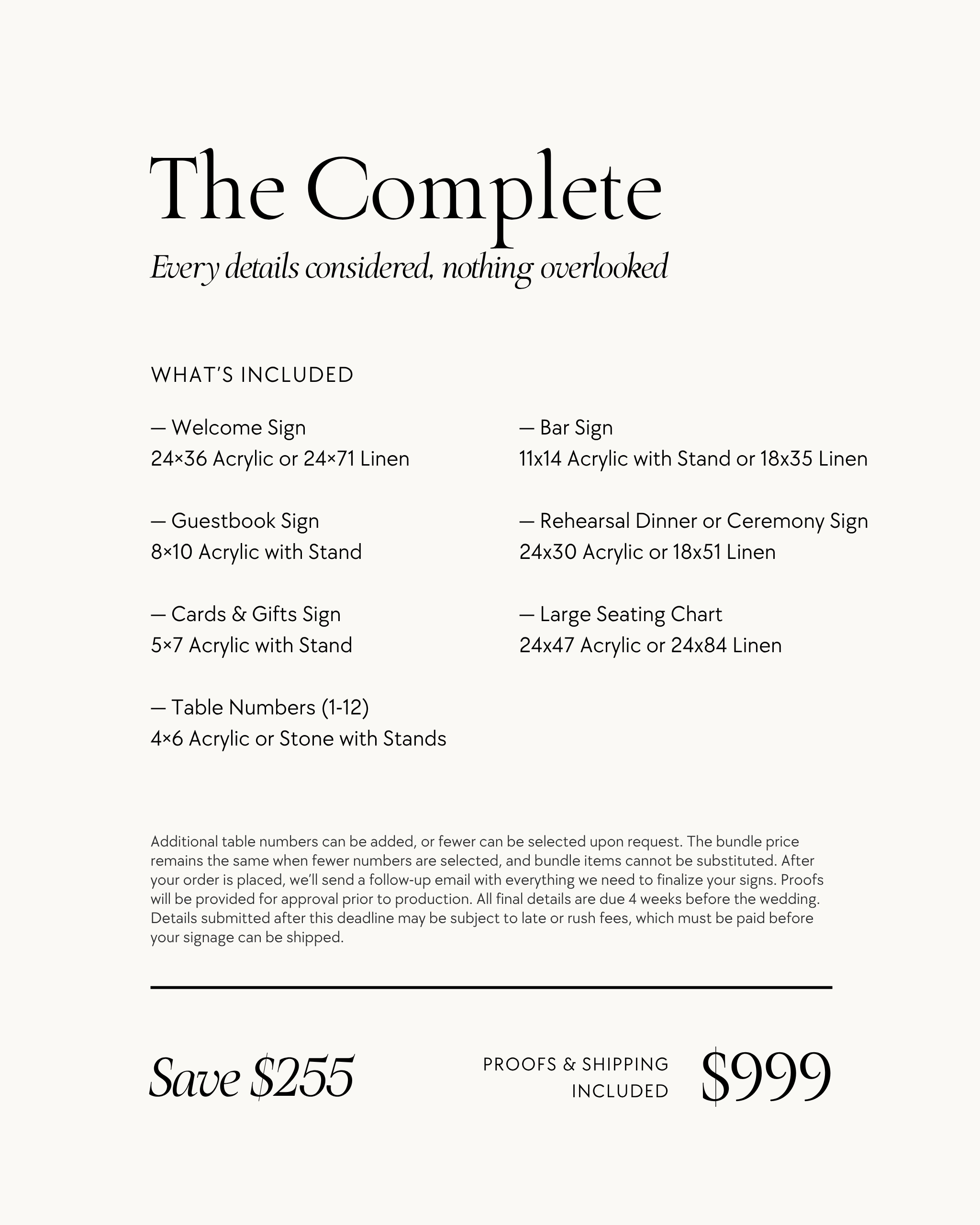 Claire | The Complete Wedding Sign Bundle
