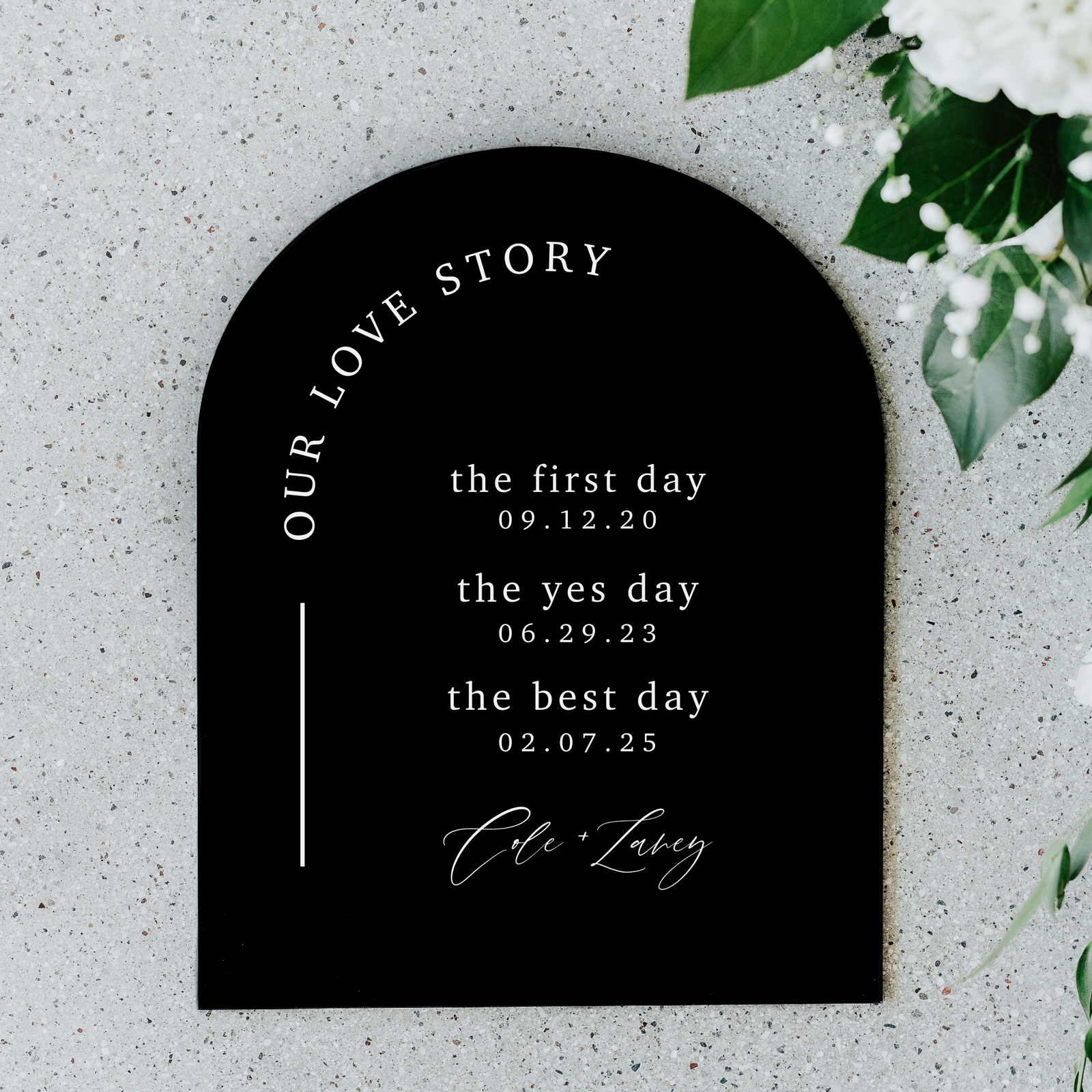 Arch Love Story Sign