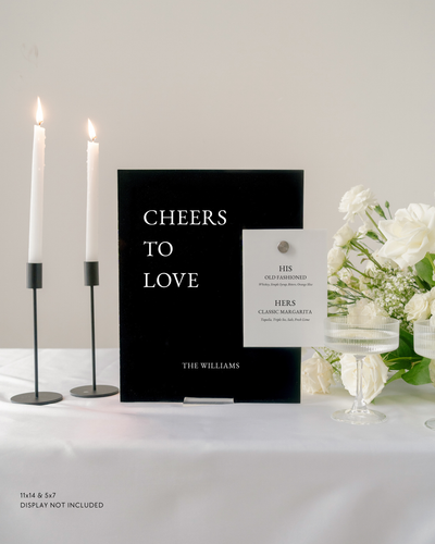 Acrylic Double Bar Wedding Drink Sign In Claire