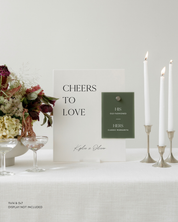 Acrylic Double Bar Wedding Drink Sign In Quinn