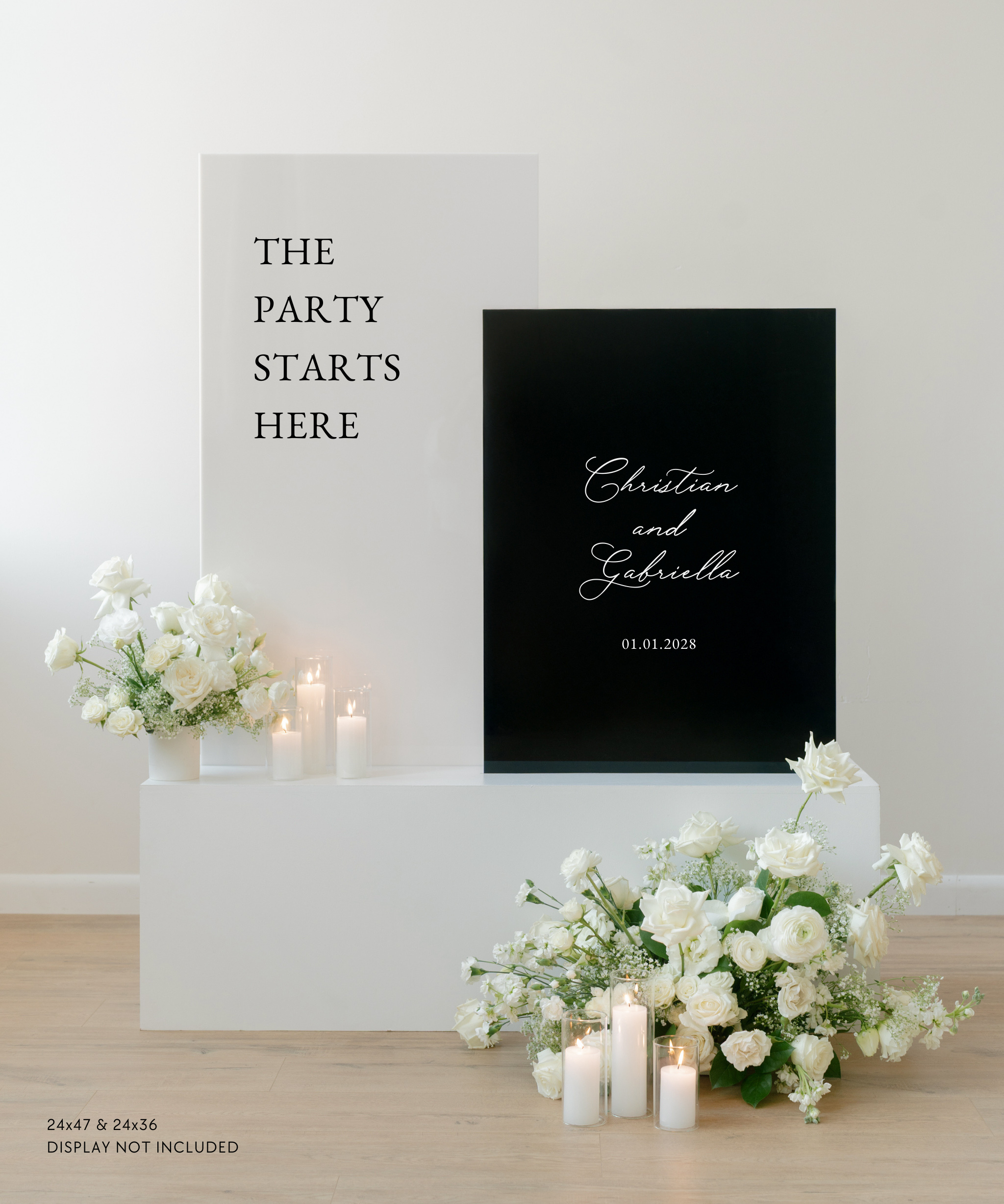 Acrylic Large Double Wedding Sign In Claire