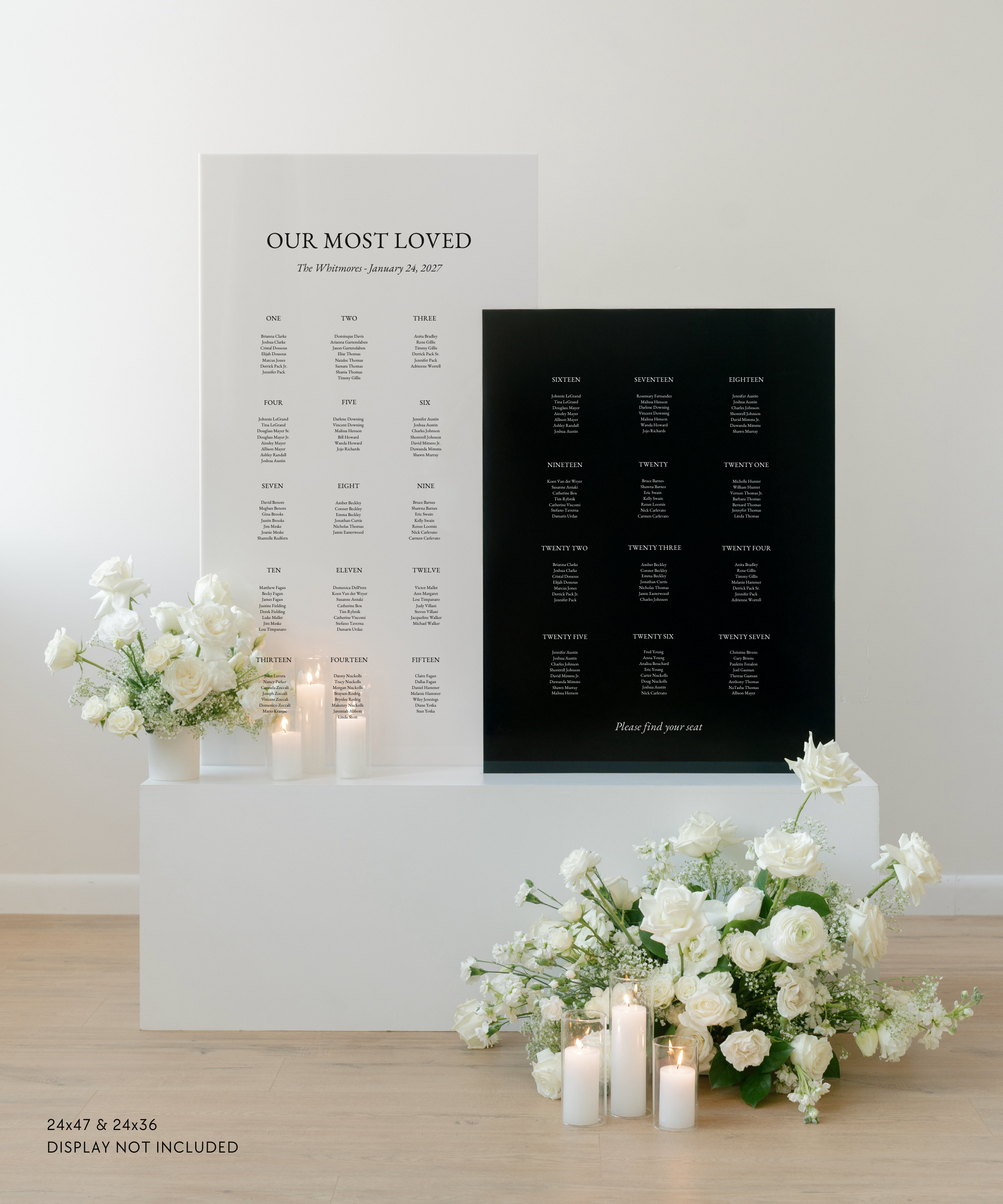 Acrylic Large Double Seating Chart Wedding Sign In Claire