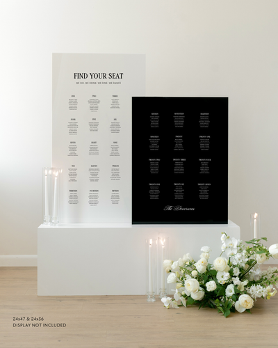Acrylic Large Double Seating Chart Wedding Sign In Haven
