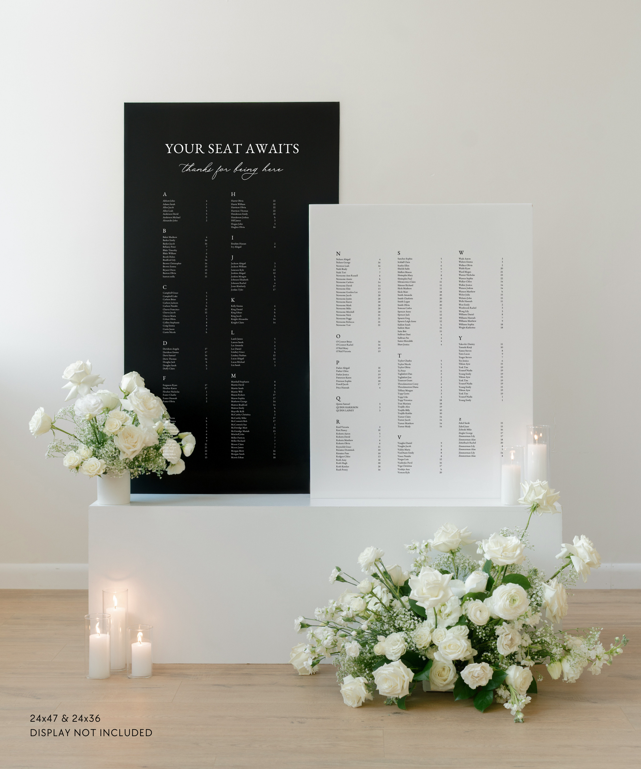 Acrylic Large Double Seating Chart Wedding Sign In Claire