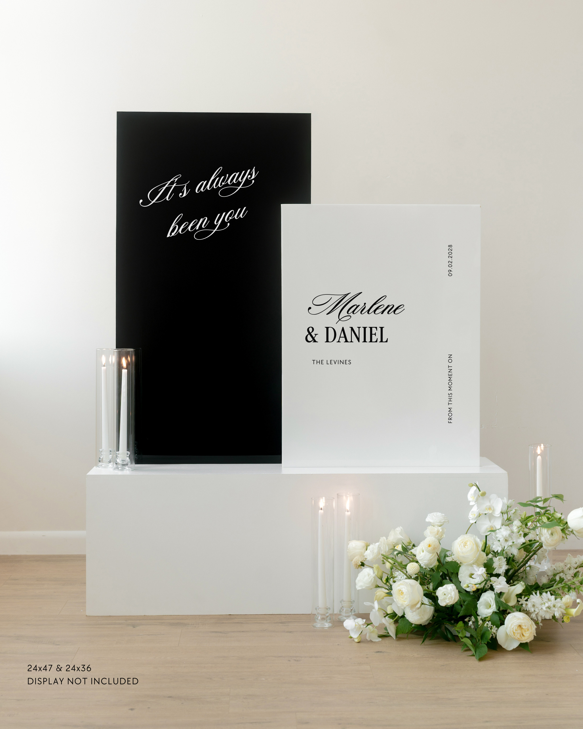 Acrylic Large Double Wedding Sign In Haven