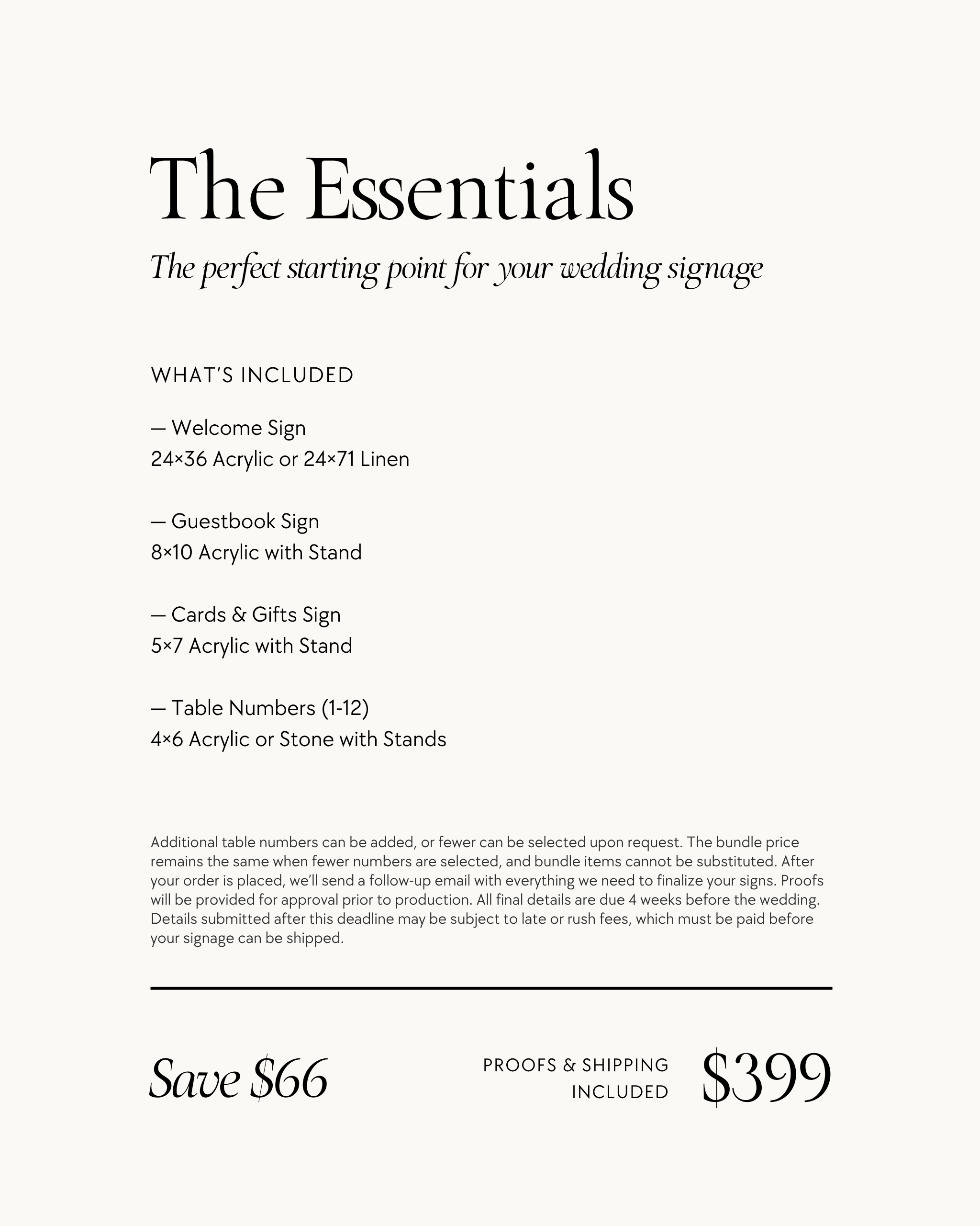 Quinn | The Essentials Wedding Sign Bundle
