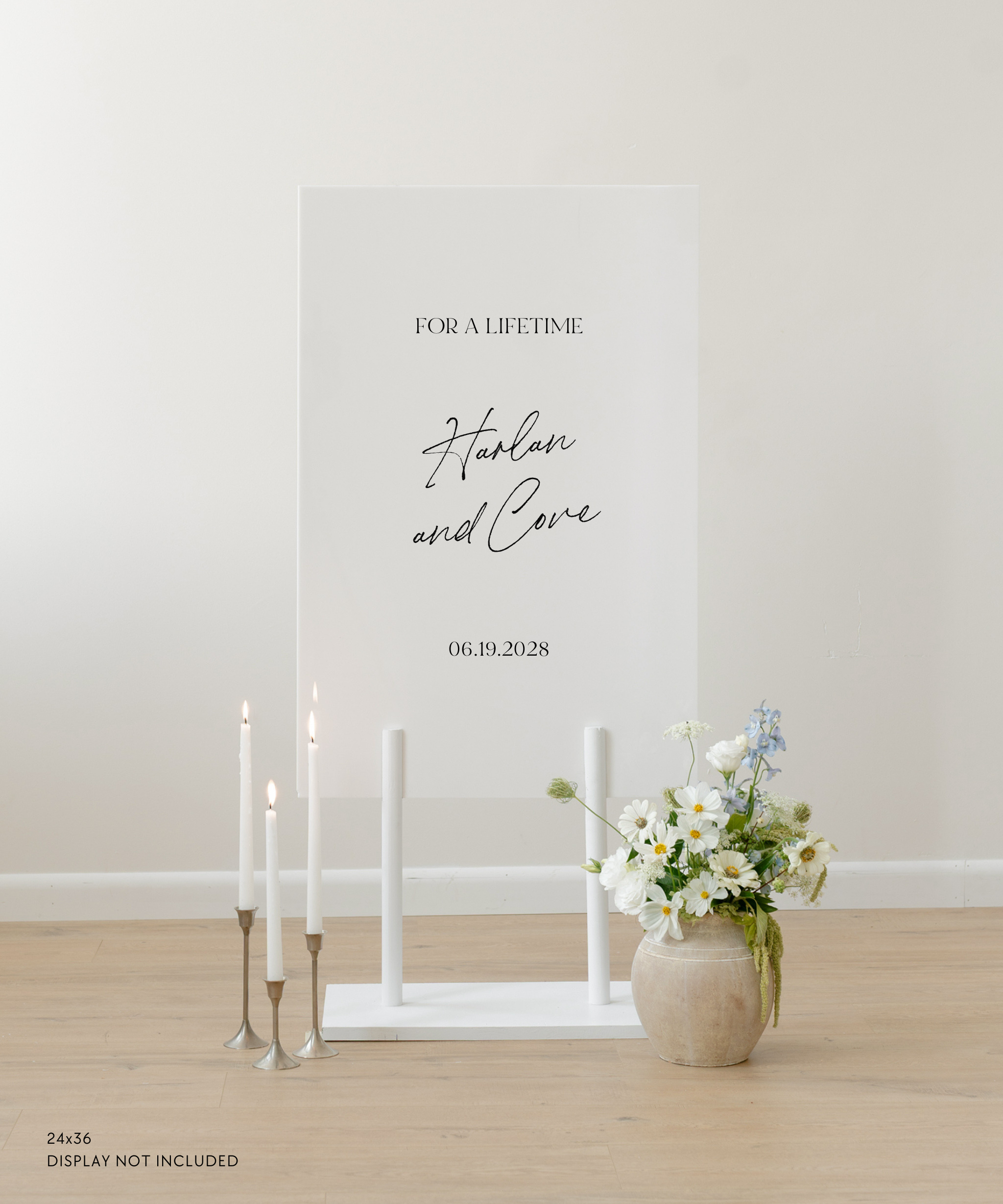 Acrylic Wedding Welcome Sign In Capri